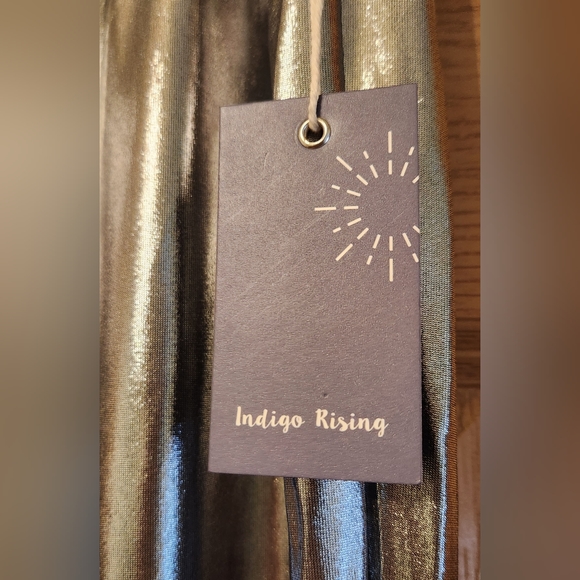 NWT Indigo Rising Silver Metallic Flare Pants Women's size Large - Picture 3 of 6